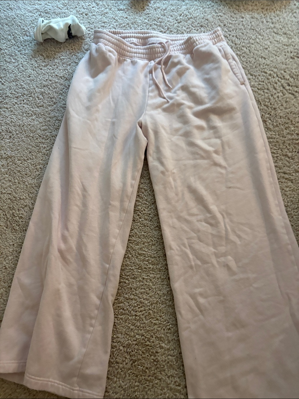 Aeropostale Pale Pink Wide-Leg Drawstring Pants